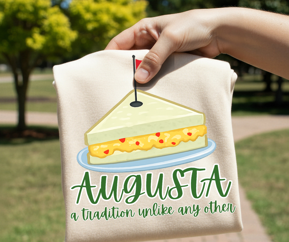 Augusta Golf Sandwich DTF Transfer Ready to Press | Masters Inspired Pimento Cheese Shirt Print | Southern Tournament Week Graphic