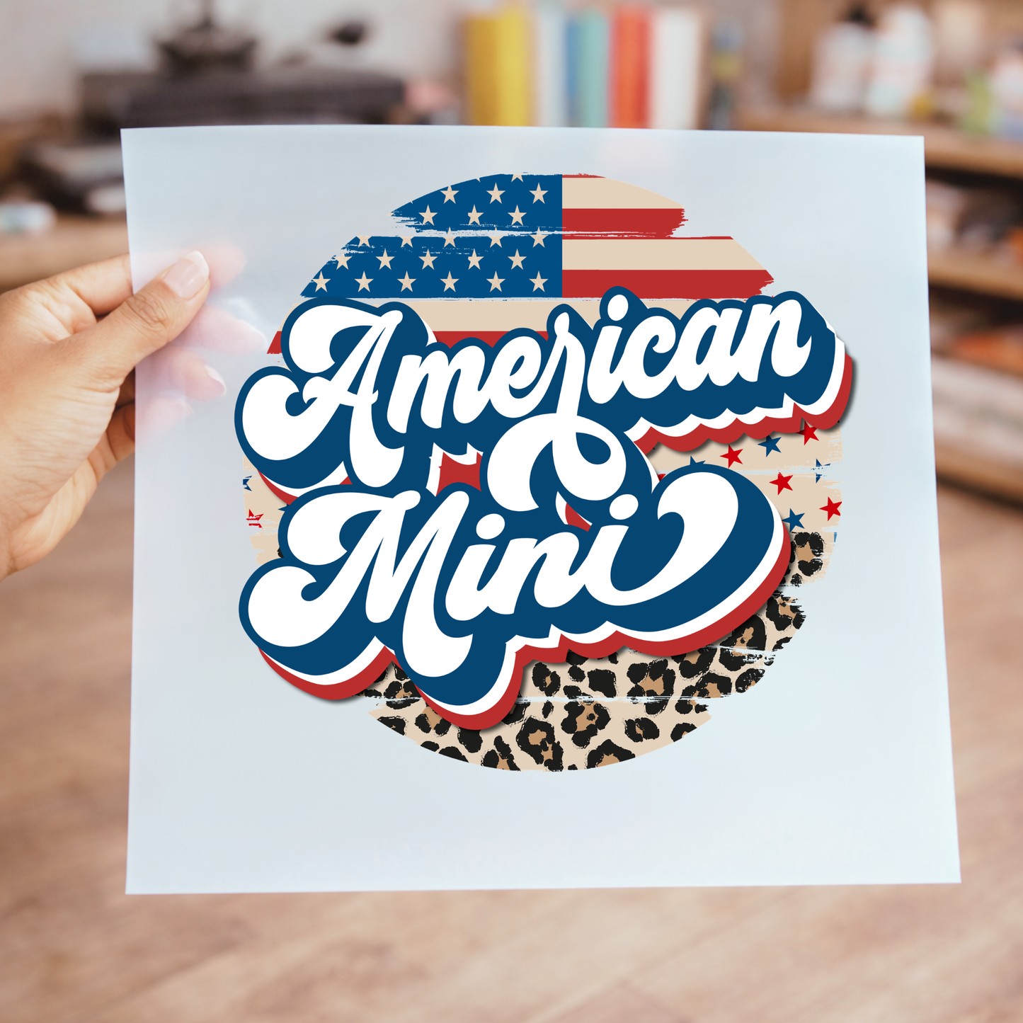 American Mini Youth DTF Transfer | Patriotic Kids 4th of July Design | Americana Leopard Print | Matching Mom & Me Transfer