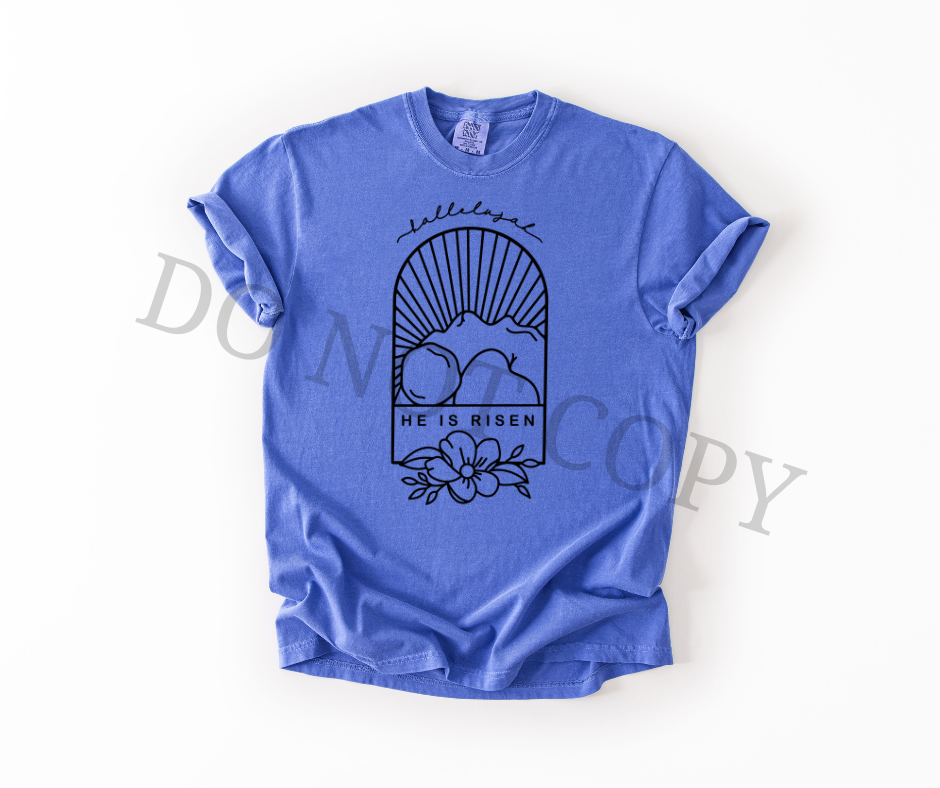 He Is Risen DTF Transfer – Modern Empty Tomb Easter Design – Ready to Press Heat Transfer