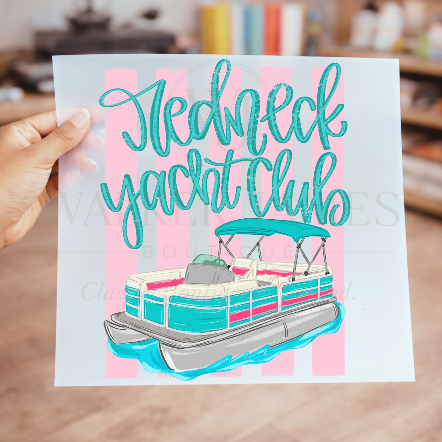 Weekend Yacht Club DTF Transfer | Lake Life Pontoon Graphic | Ready to Press Summer Transfer