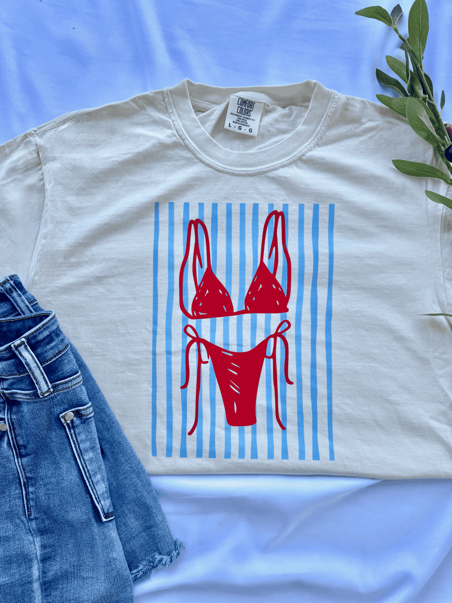 Retro Bikini Summer Graphic Tee | Coastal Beach Comfort Colors Shirt | Vacation & Poolside Tee