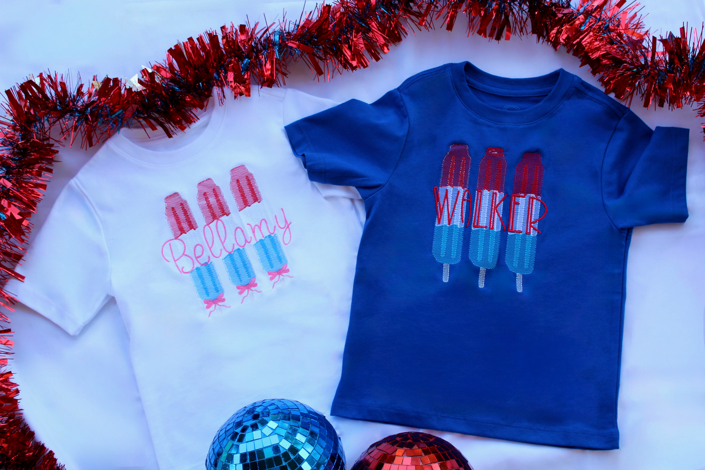 Personalized Popsicle Shirt | Kids 4th of July Shirt | Custom Name Patriotic Tee | Red White Blue Summer Shirt for Boys Girls