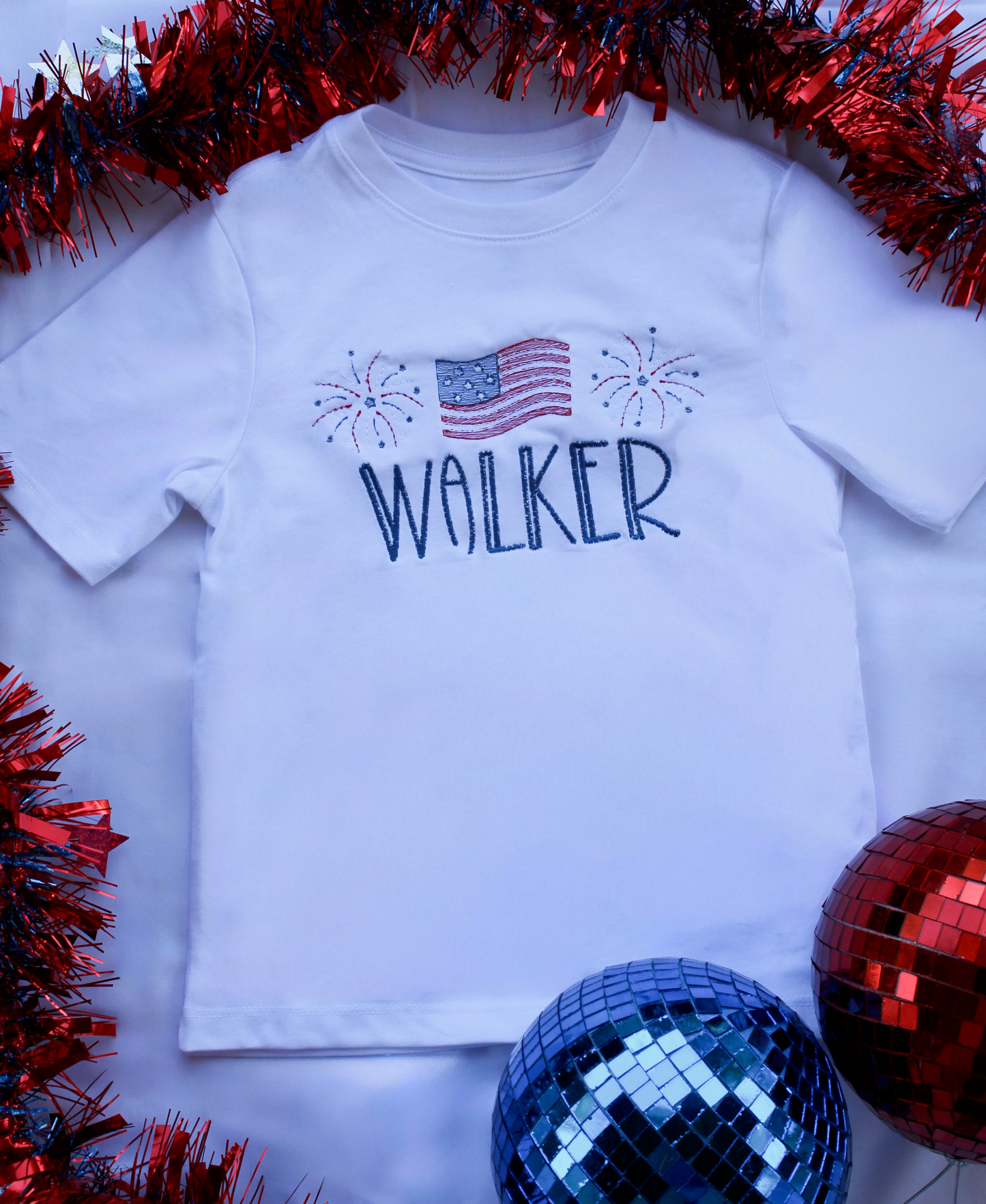 Personalized American Flag Shirt | Custom Name Kids Patriotic Tee | Embroidered 4th of July Shirt | Classic Kids Outfit