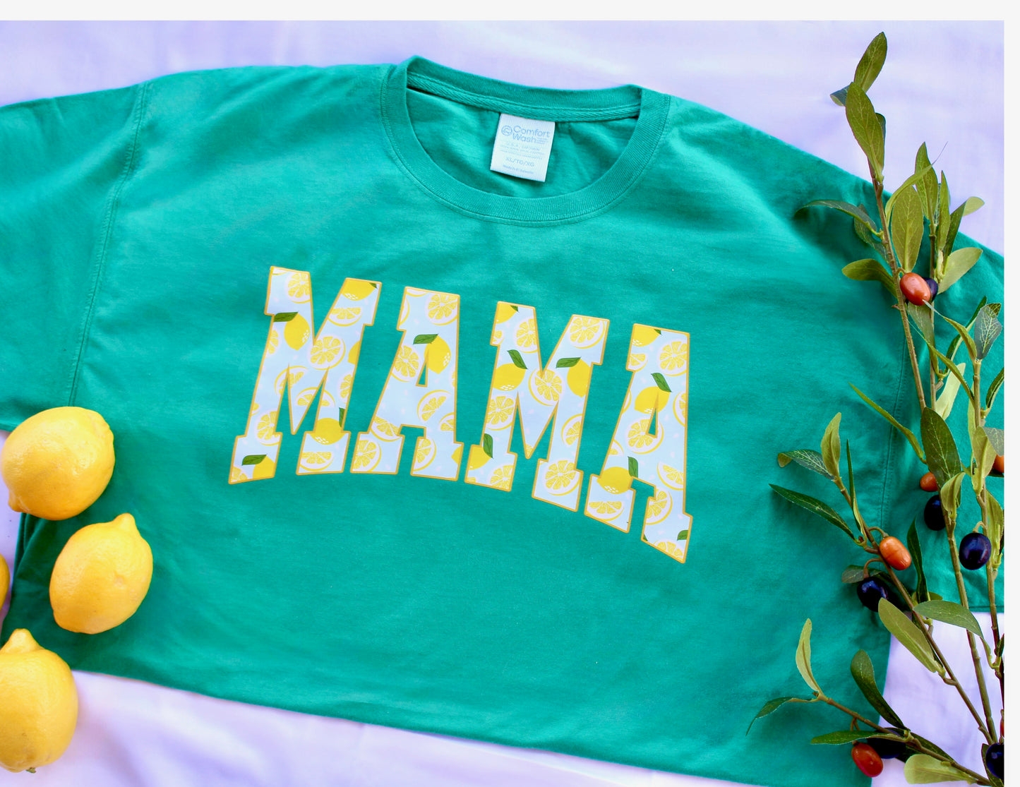 Mama Lemon Graphic Tee | Comfort Wash Citrus Summer Shirt | Southern Boutique Mama Tee