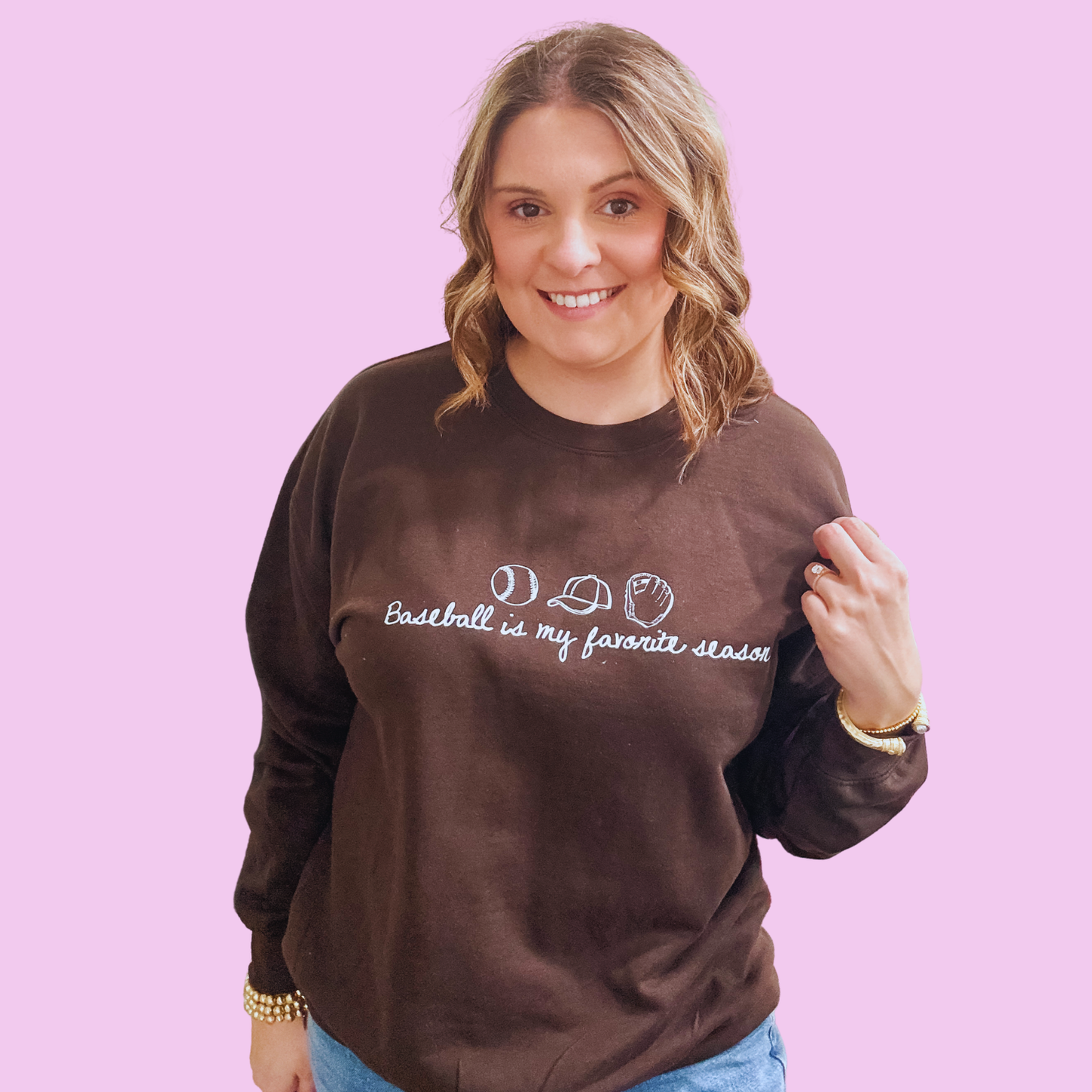 Baseball Is My Favorite Season Sweatshirt | Baseball Mom Graphic Crewneck | Walker James Boutique