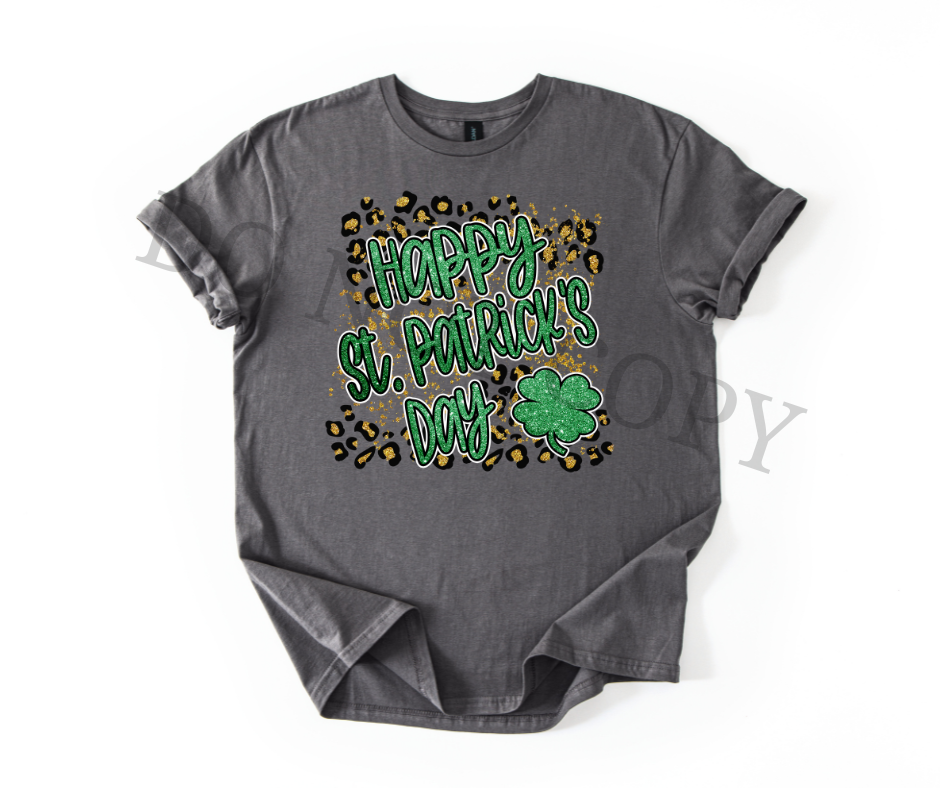 St Patrick’s Day Leopard DTF Transfer Ready to Press | Funny Lucky Shirt Heat Transfer