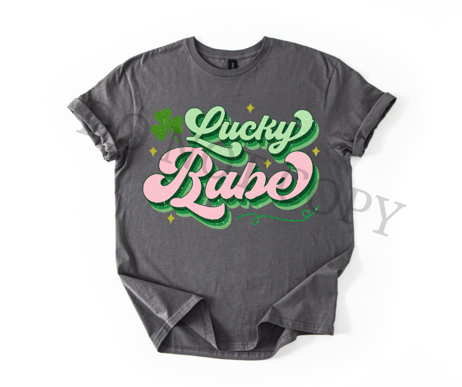 Lucky Babe Era DTF Transfer Ready to Press | Trendy St Patty’s Day Shirt Design