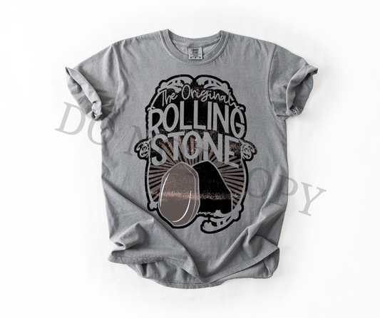 The Original Rolling Stone DTF Transfer – Christian Easter Tomb Design – Ready to Press Heat Transfer