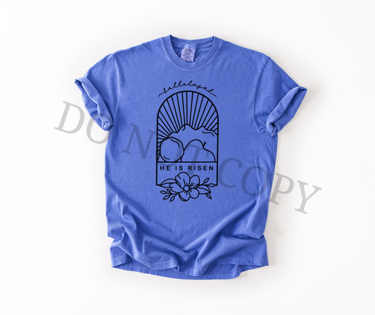 He Is Risen DTF Transfer – Modern Empty Tomb Easter Design – Ready to Press Heat Transfer