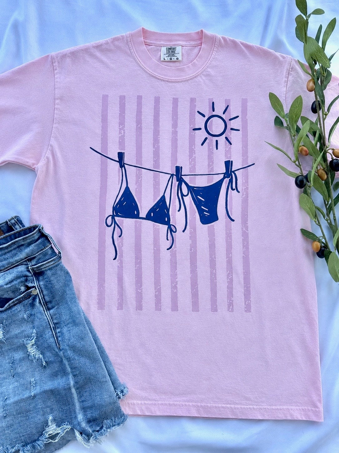 Summer Swim Line Graphic Tee | Coastal Beach Comfort Colors Shirt | Pool & Vacation Summer Tee