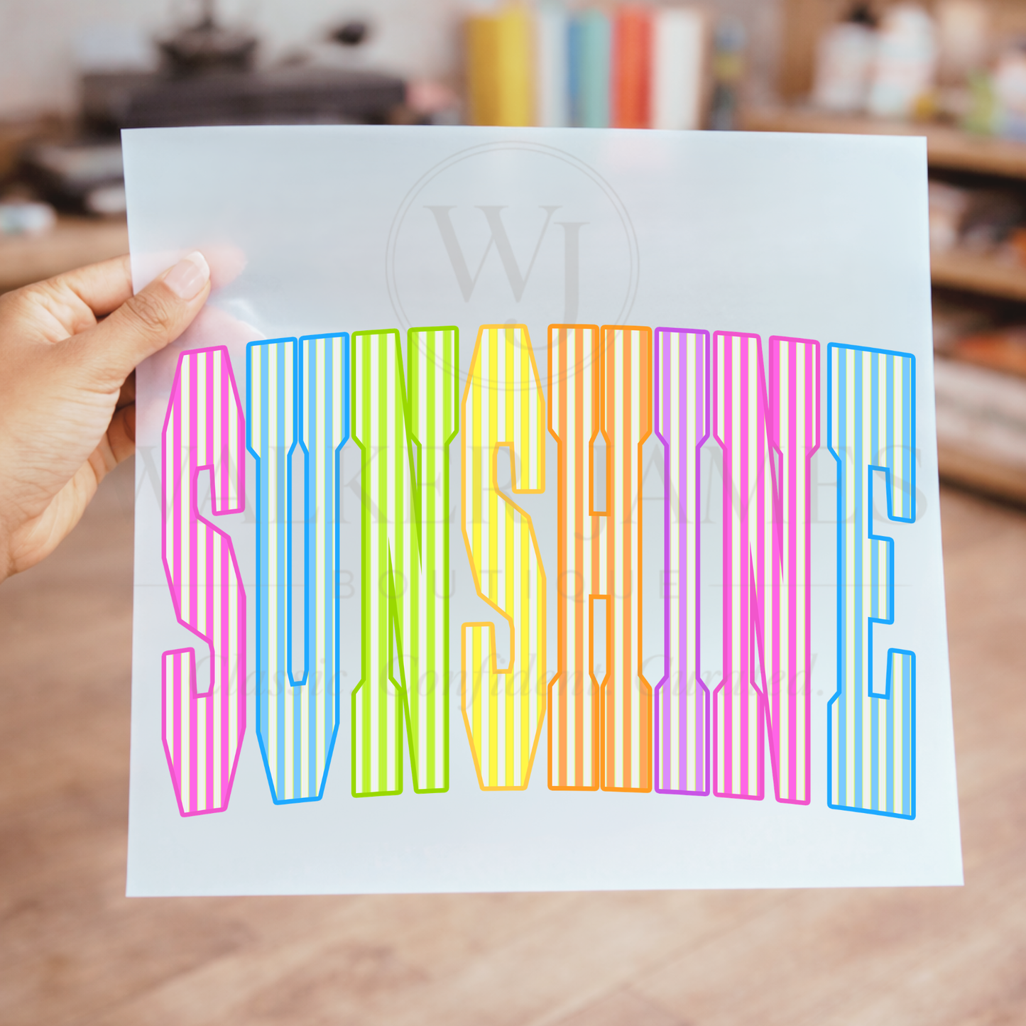 Sunshine Striped Summer DTF Transfer | Colorful Summer Graphic | Ready to Press Transfer