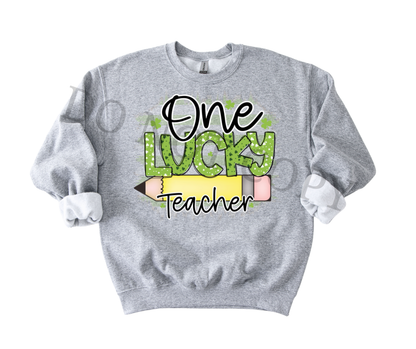 One Lucky Teacher DTF Transfer Ready to Press | St Patrick’s Day Teacher Shirt