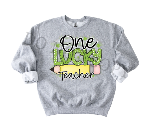 One Lucky Teacher DTF Transfer Ready to Press | St Patrick’s Day Teacher Shirt