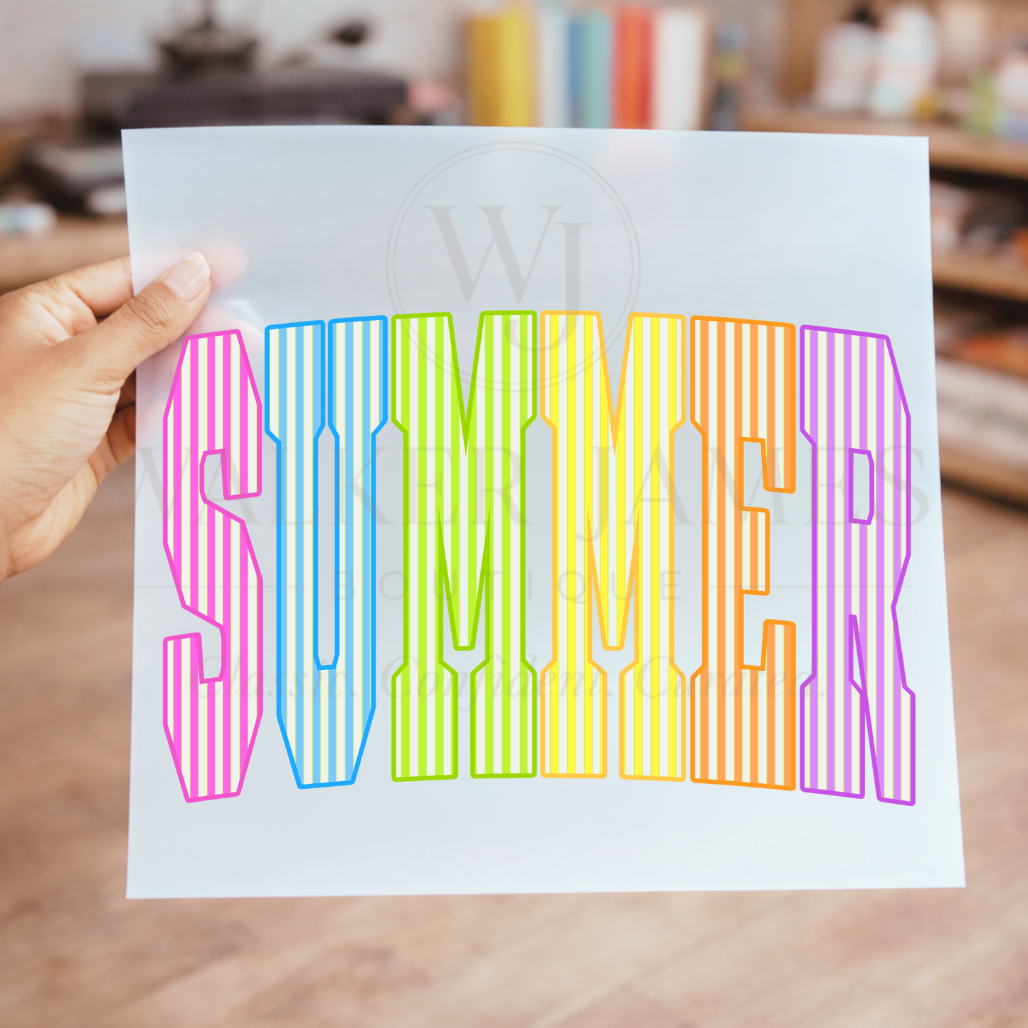 Summer Striped DTF Transfer | Colorful Summer Graphic | Ready to Press Transfer
