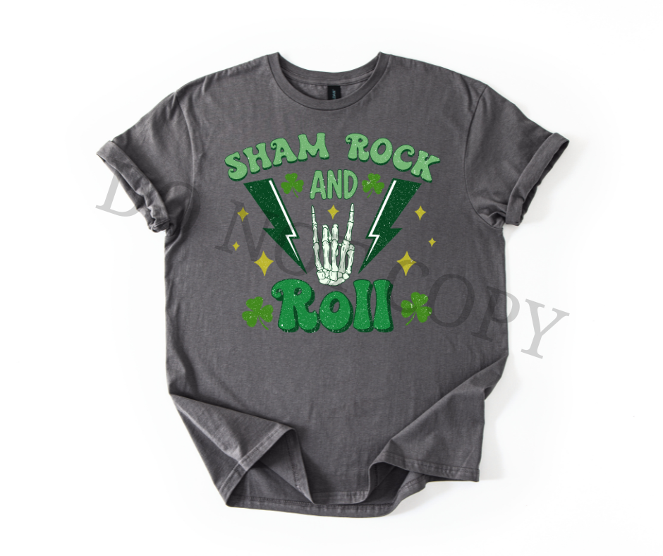 Sham Rock and Roll DTF Transfer | St Patrick’s Day Heat Transfer | Funny Irish Ready to Press Design