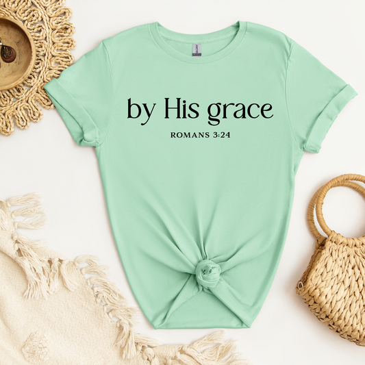 by His grace