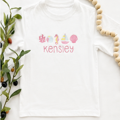 Personalized Sailboat Name Tee | Boy & Girl Custom Infant, Toddler & Youth Summer Shirt