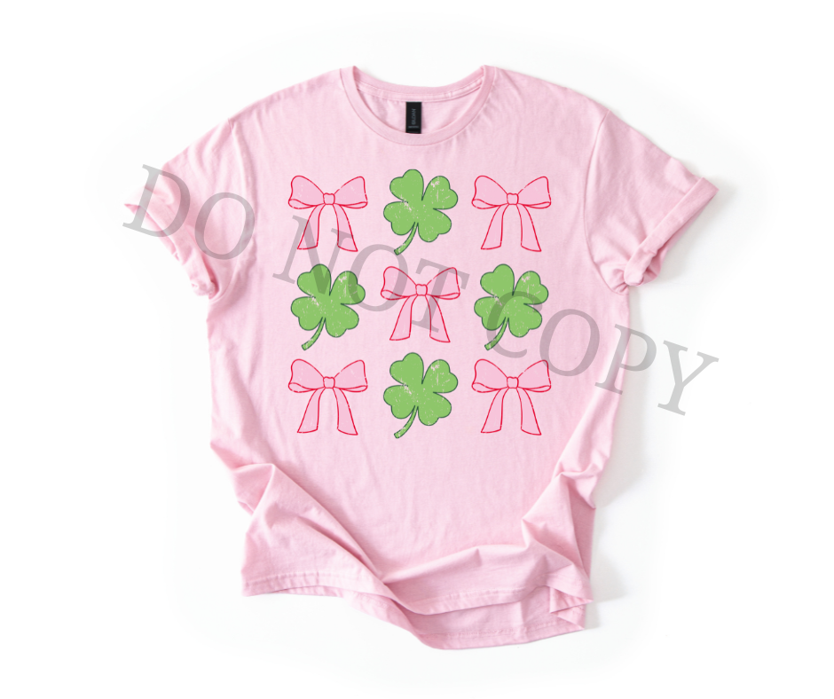 Bows and Clovers DTF Transfer | St Patrick’s Day Heat Transfer | Cute Ready to Press Design