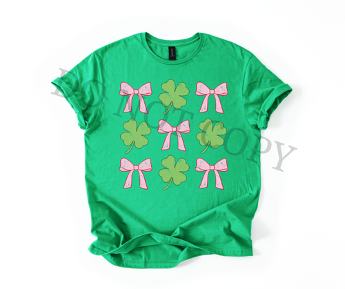 Bows and Clovers DTF Transfer | St Patrick’s Day Heat Transfer | Cute Ready to Press Design