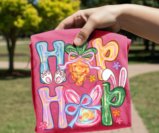 Hip Hop Easter DTF Transfer – Bunny & Carrot Spring Design | Ready to Press Heat Transfer for Shirts