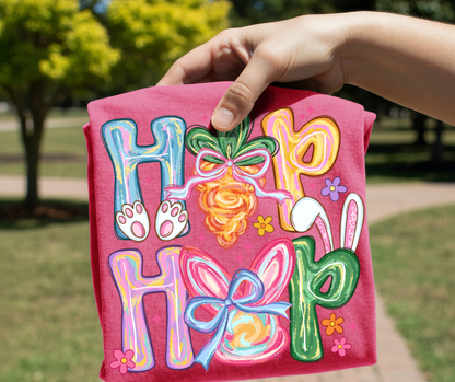 Hip Hop Easter DTF Transfer – Bunny & Carrot Spring Design | Ready to Press Heat Transfer for Shirts