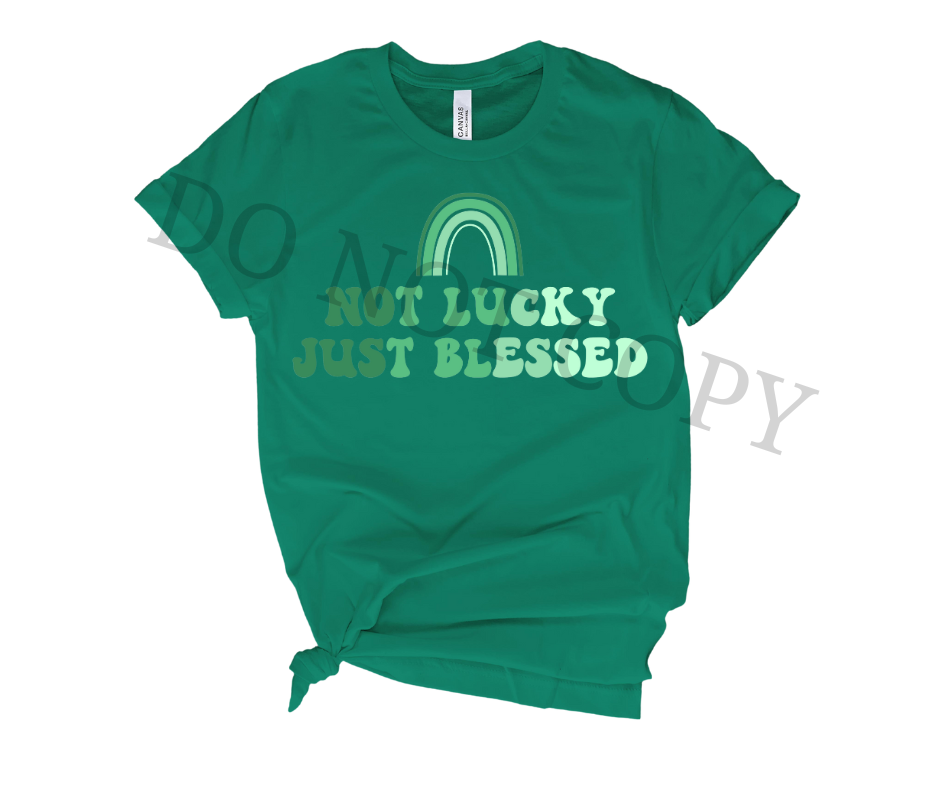 Lucky & Blessed DTF Transfer Ready to Press | Faith St Patrick’s Day Shirt Design