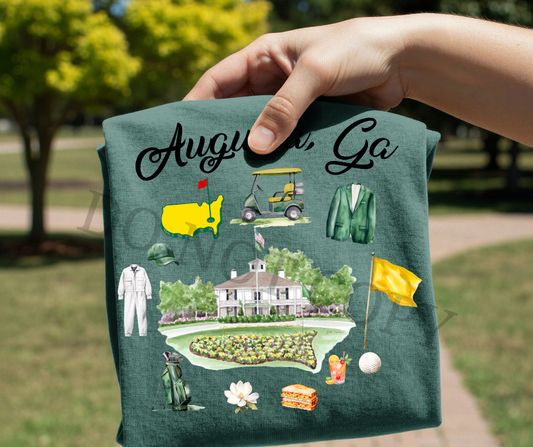 Augusta GA Golf DTF Transfer Ready to Press | Masters Inspired Tournament Week Shirt Print | Southern Country Club Graphic for Shirt Makers