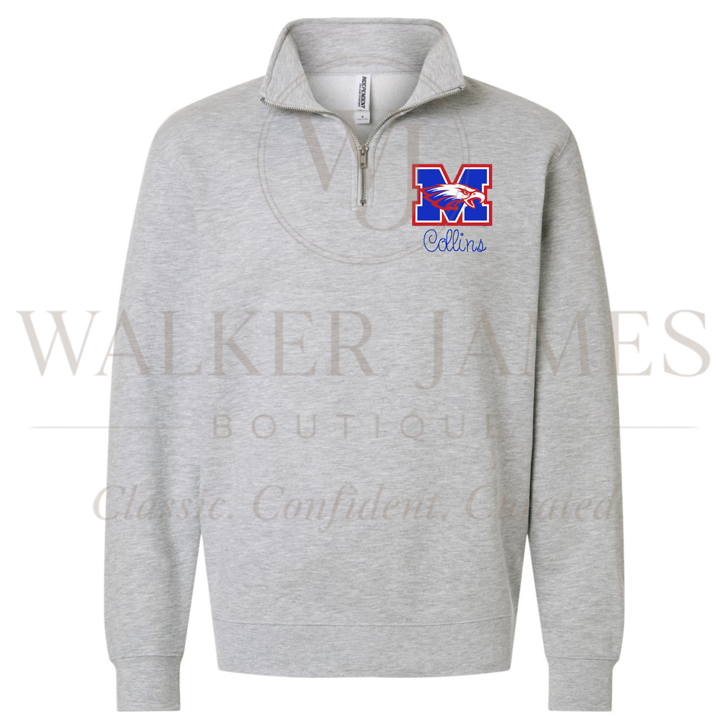 School Spirit Quarterzip- EMBROIDERED + CUSTOM- ALL SCHOOLS