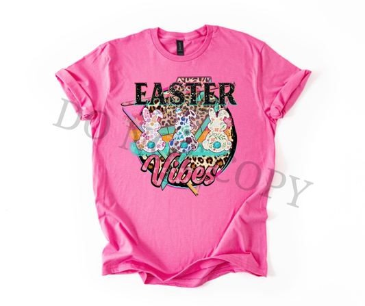 Easter Vibes DTF Transfer – Colorful Bunny Easter Design – Ready to Press Heat Transfer