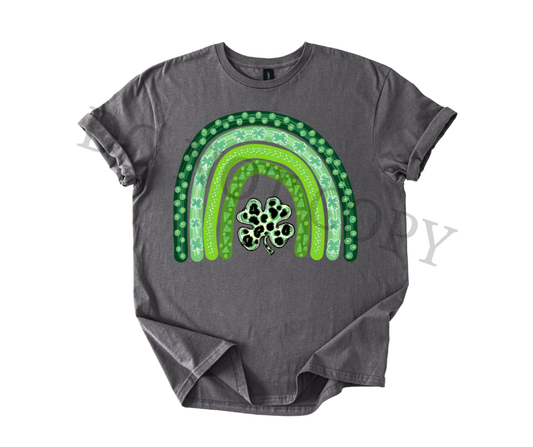 St Patty’s Day Rainbow Clover Heat Transfer DTF Ready to Press | Boutique Shirt Graphic