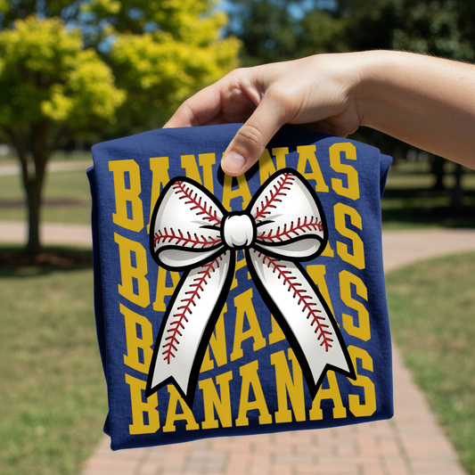 Banana Bow DTF Transfer | Trendy Coquette Bow Design | Ready to Press Transfer