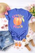 Georgia Peach Graphic Tee | Southern Bow Peach Shirt | Spring Boutique Top