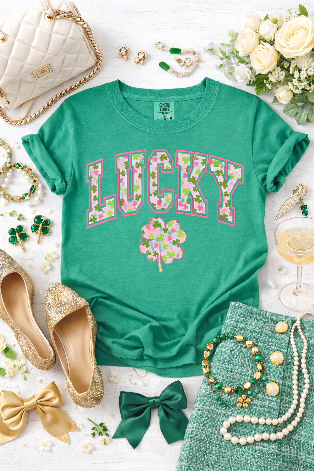 Lucky Graphic Tee | St. Patrick’s Day Floral Shirt | Boutique Spring Top
