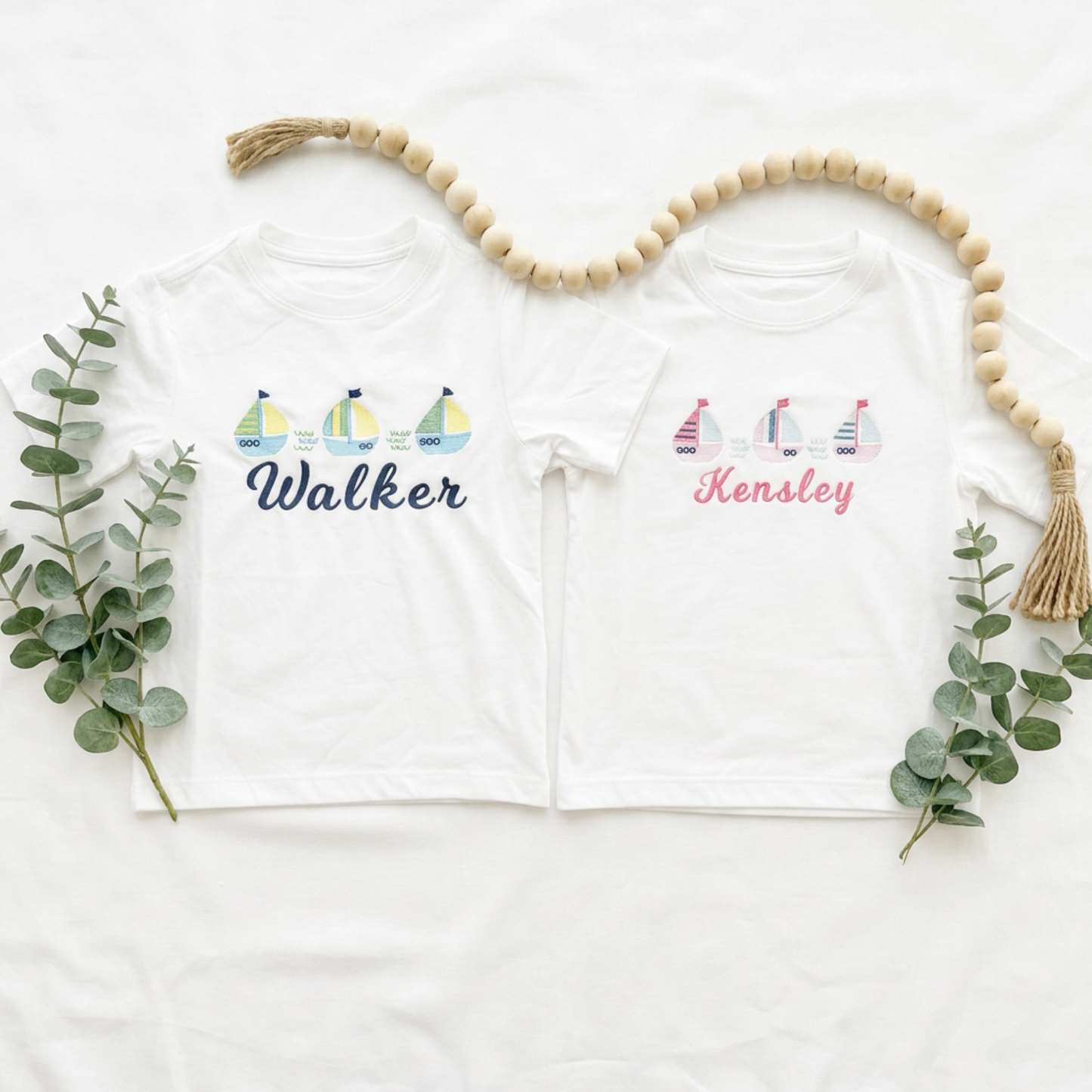 Personalized Sailboat Name Tee | Boy & Girl Custom Infant, Toddler & Youth Summer Shirt