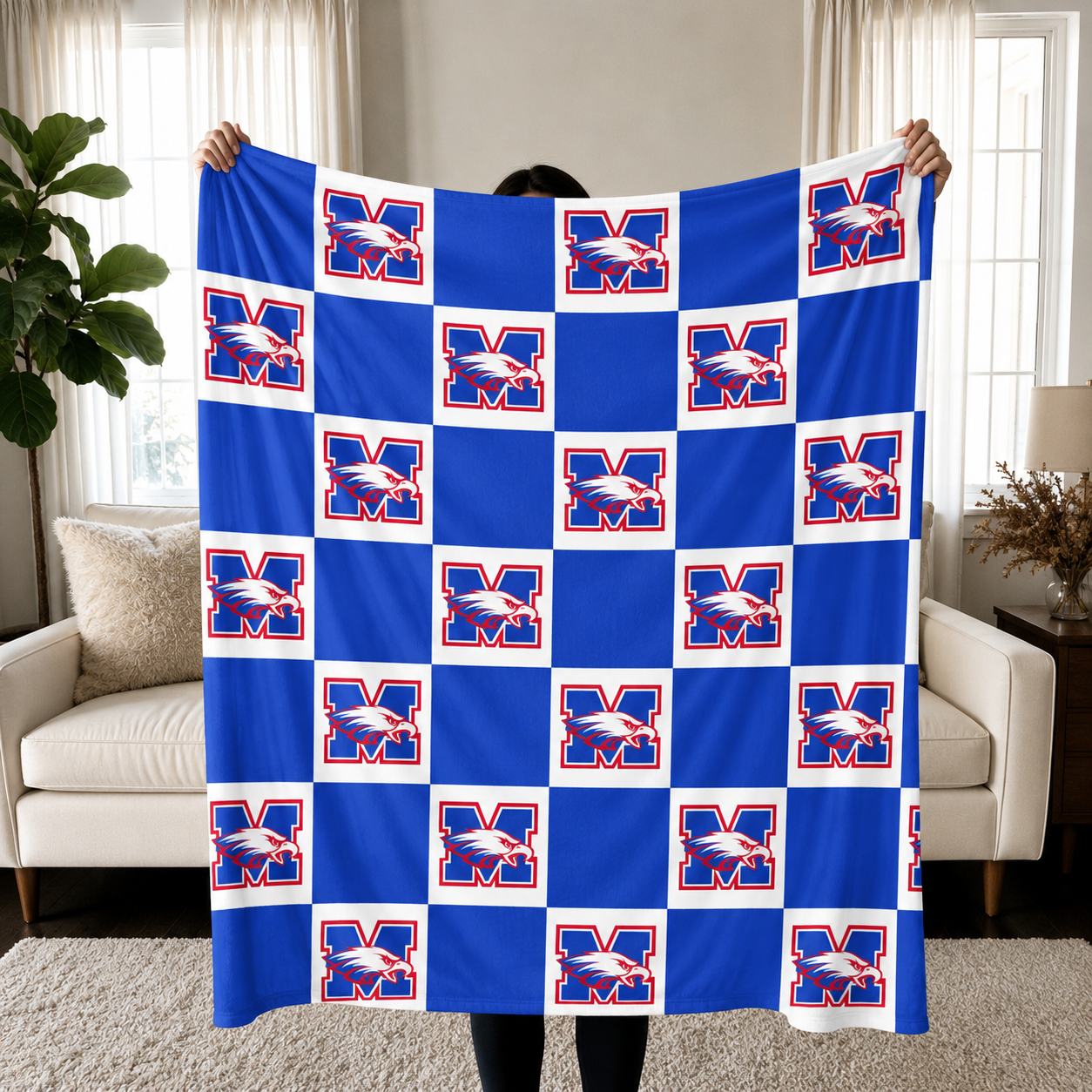 Checkerboard Spirit Blankets- ANY SCHOOL