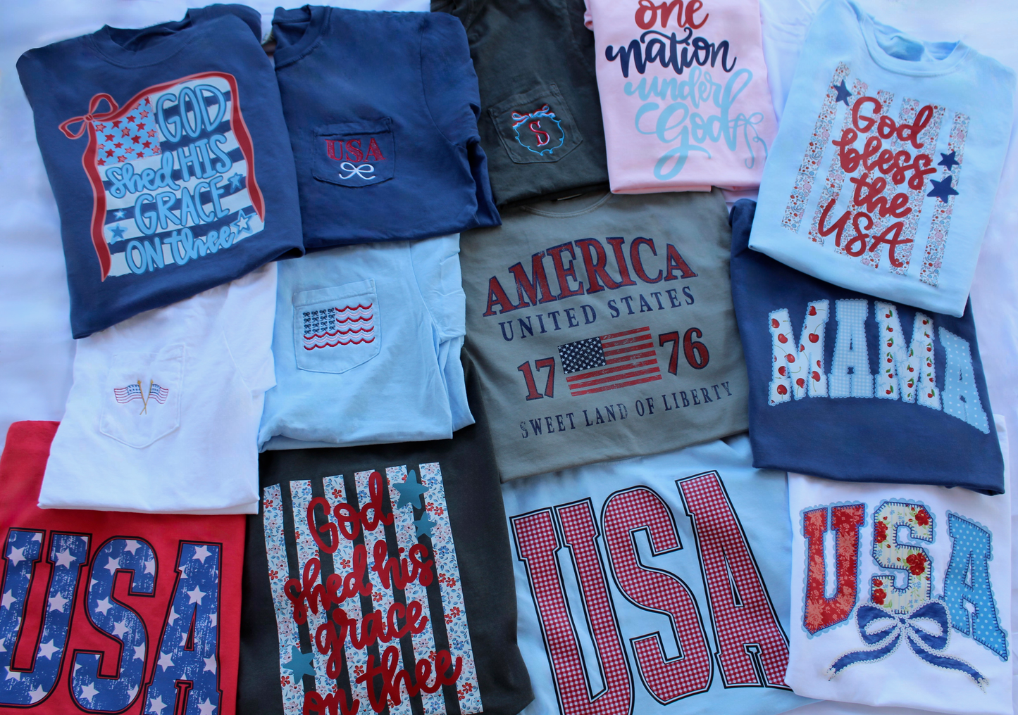 God Shed His Grace On Thee Shirt | Christian Patriotic Tee | Faith Based 4th of July Shirt | Comfort Colors Graphic Tee