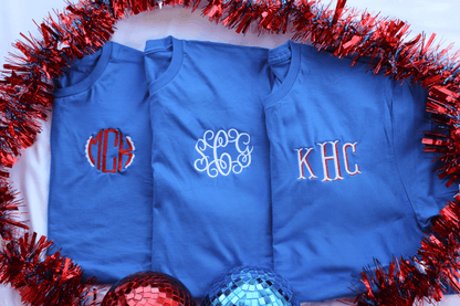 Custom Vine Monogram Gildan Softstyle Tee | Embroidered Initial Shirt | Personalized Preppy T Shirt | Monogrammed Tee