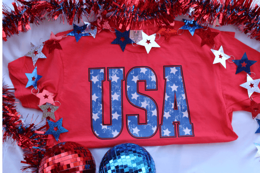USA Star Graphic Shirt | Bold Patriotic Tee | 4th of July Shirt | Red White Blue USA Shirt | Comfort Colors Tee