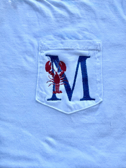 Monogram Crawfish Pocket Tee | Embroidered Comfort Colors Southern Summer Shirt