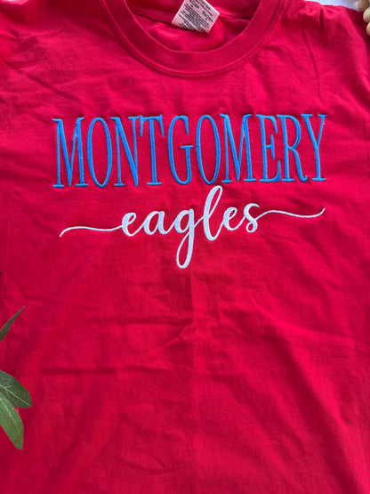 Classic Multi Font School Spirit Embroidered Tee/Sweatshirt