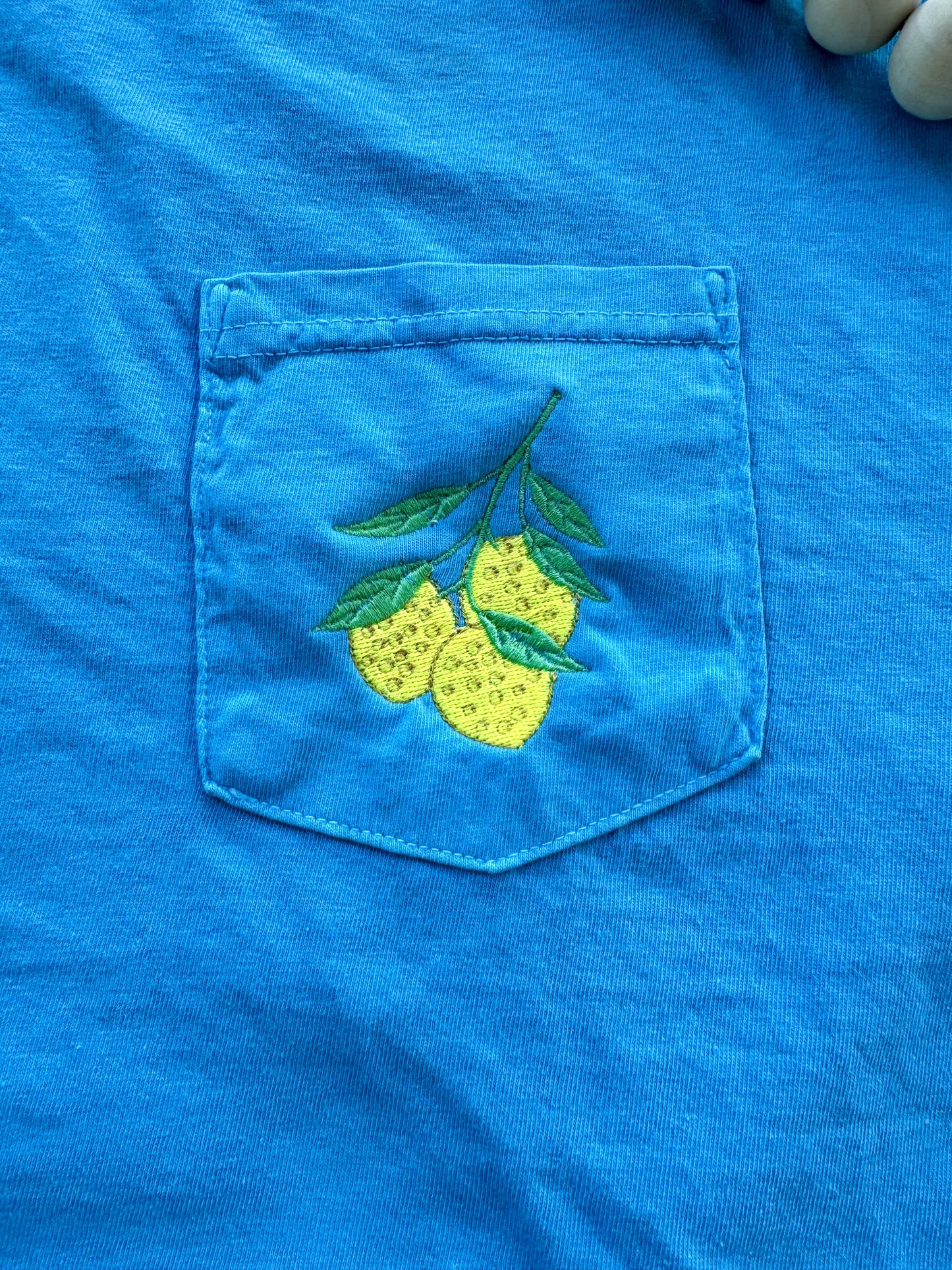 Embroidered Lemon Pocket Tee | Comfort Colors Citrus Shirt | Coastal Summer Boutique Tee