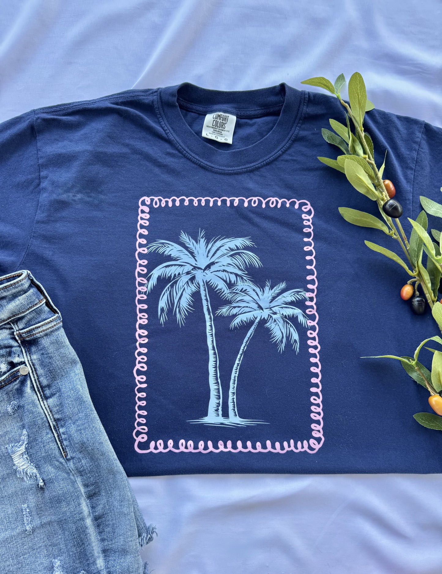 Palm Tree Coastal Graphic Tee | Comfort Colors Summer Vacation Shirt | Beach & Resort Style Tee