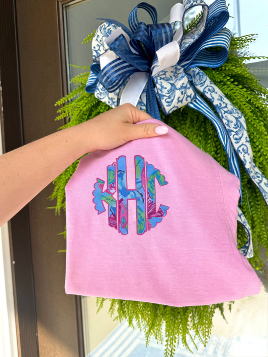 Personalized Scalloped Monogram Tee | Preppy Comfort Colors Shirt | Custom Initial Boutique Tee