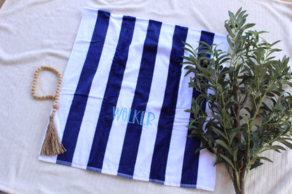 Personalized Name Beach Towel | Custom Striped Towel Gift