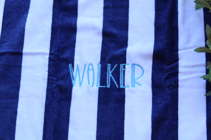 Personalized Name Beach Towel | Custom Striped Towel Gift