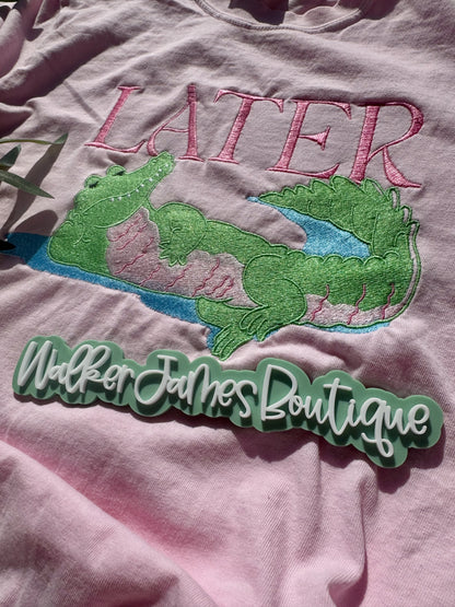 Later Gator Graphic Tee | Preppy Alligator Shirt | Southern Coastal Boutique Tee | Cute Pink Gator Shirt | Comfort Colors T-Shirt