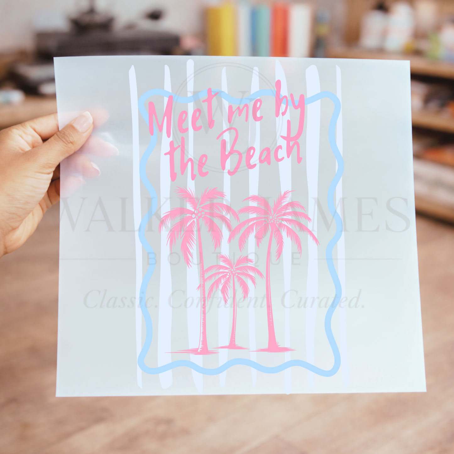 Meet Me By the Beach DTF Transfer | Pink Palm Tree Summer Transfer | Coastal Vacation Heat Transfer