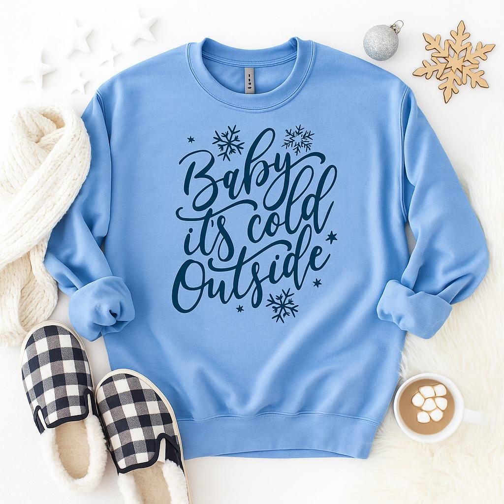 Baby It’s Cold Outside Screen Print Transfer | Ready to Press Heat Transfer | Winter Boutique Shirt Design